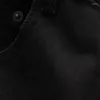 メンズジーンズブラックヒップホップソリッドカラースリムフィット2023秋のパンツストリートレトロメンジャンオートバイパンツパンク