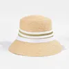 Chapeaux à large bord Fashion Stripe Bandage Sun Hat Sunscreen Beach Dames Black Bucket en gros