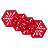 Pillow 4 Pcs Coasters Anti-skid Place Mats Heat-resistant Assorted Snowflake Pattern Table Party Dinner Placemats Christmas