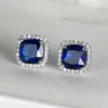 8 Colors Unisex Fashion Men Women Earrings Whte Gold Plated Bling CZ Earrings Bride Wedding Jewelry Nice Gift for Friend