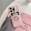 Ringhouder Lychee Patroon Vogue Telefoonhoes voor iPhone 14 13 12 11 Pro Max XR XR XS 7 8 Plus SE2 SE3 Duurzame slanke kaartsleuf vast lederen portemonnee koppelingskoppeling Back Cover