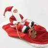 개 의류 개 의상 산타 재미있는 크리스마스 개 옷 소프트 벨벳 조절 가능한 애완 동물 타는 작은 큰 개 휴일 옷 231124를위한 복장 복장.