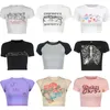 Dames t -shirt y2k esthetiek kawaii baby tees dames zomer zomers casual korte mouw crop top Koreaanse mode harajuku print magere t -shirt streetwear 230425