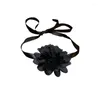Ожерелья с подвесками, черно-белое ожерелье из сетчатой пряжи с цветами на шнуровке, ожерелье на шею, винтажное ожерелье для ужина для женщин