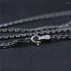 سلاسل S925 Sterling Silver Chain Usisex Lucky O Rolo Link Necklace 1.5mmw