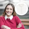 Bow Ties Collar Shirt Fake Women Lace Blouse Dickie Collars Detachable Cloth Falsedickey Half Insert Lady Faux Clothes Womens Suit White