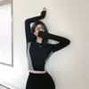 Женская футболка Yedinas Patchwork Frunt для женской уличной одежды Готическая с длинным рукавом