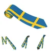 Gravatas borboleta bandeira sueca gravatas homens mulheres poliéster 8 cm país pescoço para casual ternos largos acessórios gravatas casamento negócios