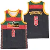BR 리믹스 영화 6 The District Basketball Jersey Wale X Limited Edition Vintage Team Black Stitched hiphop 통기성 대학 순수면 풀오버 레트로 셔츠