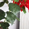 Dekorativa blommor 79 cm Poinsettia grenar Artificial Real Touch Flannel Xmas Tree Ornament Juldekorationer Hem Bouquet Fake Flower