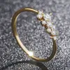 Cluster Rings Dainty Women's Ring Mini Cubic Zirconia Zircon Light Gold/Silver Flash Fashion Jewelry Wholesale