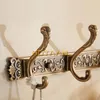 Handduk Rack Aan Antik mässingskrok Krokväggmontering Handdukhållare Badrumstillbehör Arrangör Luxury Clothes Hook Rack YT-3012 231124