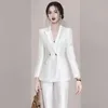 Damenanzüge Blazer Koreanische Mode Elegante Frauen Anzug Dünne Jacke Hose Zweiteiliges Büro Professionelle Outfits Business Manager Blazer 230426