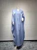 Etnische kleding Elegant Eid herfstbat mouw moslim Abaya vrouwen kleden bescheiden morokko feest lange jurk islamitische Turkije Dubai Ramadan Jubah Robe 230425