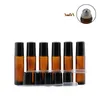 Color gradient 10 ml Glass Essential Oils Roll-on Bottles with Stainless Steel Roller Balls and Black Plastic Caps Roll on Bottles Qseru