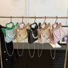 Axelväskor 2023 Sommarstråväskor för kvinnor lyxiga pärlklippväska söta plånböcker och handväskor Designer Crossbody Bag Bohemian Beach Bag