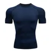 Herren T-Shirts Kompression Schnell trocknend T-Shirt Herren Laufsport Skinny Short T-Shirt Herren Gym Fitness Bodybuilding Workout Schwarz Tops Kleidung 230425