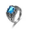 Wedding Rings FYJS Unique Silver Plated Many Color Cubic Zirconia Dragon Claw Ring For Gift Antique Jewelry