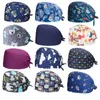 Berets Fashion Print Unisex Cotton Adjustable Pet Work Hats Dust Cap Nursing Elastic Beauty Hat Salon Baotou Scrubs