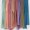Einfarbiger Blasen-Chiffon mit Seil, praktischer Haltegurt, Damen-Hijab, einfarbig, muslimischer Hijabs-Schal, Ramadan, Turban, Kopftuch