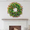 Decorative Flowers Colorful Front Door Hanging Garland Handmade Pendant Beautiful Wreath Welcome Sign Festival Party Atmosphere Decoration