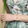 Charm Bracelets Silver Color Gold Sterling Cut Figaro Link Chain And Imitation Pearls Bracelet With OT Toggle Clasp Fashion Jewelry Bangle