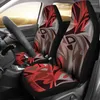 Car Seat Covers Red Grey Black Tribal Abstract Art Pair 2 Front Protector Accessories