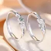 Wedding Rings 2023 Classic Branches And Leaf Adjustable Couple Copper Plated Platinum Overlap Lover Opening Finger Jewelry