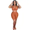 2024 Designer Summer Tracksuits Sheer Mesh Two Piece Set Women Outfits Summer Sexy See Through Vest Crop Top and Shorts Night Club Wear Wholesale Clothing 9790