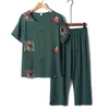 Kvinnors sömnkläder fdfklak ankomst kvinnlig pyjamas set sömnkläder kvinnor bomull tryck blomma pajamas sommar lös nattkläder hem stor xl-4xl 230425