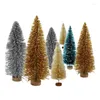 Dekoracje świąteczne 8pcs 5-16 cm mieszane mini drzewo zielone sosnowe sosnowe cedrowe cedrowe rośliny na przyjęcie przy przyjęciu stół domowy