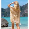 Women's Swimwear Women Fashion Dress Beach Sundress Long For Pareo 2023 Knit Sexy Hollow Out Fringe Bikini Print Polyester Covered Summer