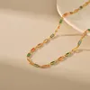 Łańcuchy gd 2023 luksusowy sens moda moda francuski kolorowy kwadratowy łańcuch szklany Naszyjnik dla kobiet prezent na imprezę biżuterii