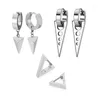 Boucles d'oreilles à tige 3 paires/ensemble mode Triangle en acier inoxydable personnalité ensemble Punk Street Style hommes femmes boucle d'oreille