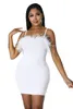 sexy Spaghetti Jurk Vrouwen Zomer Kleding Mouwloze Bodycon Jurken met Veer Casual Schede Jurk Nachtclub Feestkleding Mode Streetwear Kleding V86u #