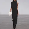 Kvinnors jumpsuits Rompers Elegant Woman Women Jumpsuit Overalls For Women's Summer Solid Color Sleeveless Wide Leg Jumpsuits Loose Work Wear 230426