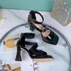 Sandali Pantofole da donna 2023 Estate Tacchi alti Pompe di moda Scarpe eleganti sexy Fibbia Slingback Open Toe Party Zapatos