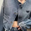 Womens Designer Blue Denim mode-jassen Top Lente Lange mouw Luxe Slanke Uitloper motorfiets jeans jassen dameskleding