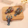 Brosches morkopela crayfish emalj brosch och söta lyxiga smycken hummer lady stift tillbehör kläder halsduk present vänner