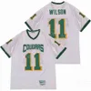 High School Cougars Collegiate Football 11 Russell Wilson Maglie Uomo Moive Ricamo Traspirante Puro cotone Retro Team Bianco College Per appassionati di sport Università