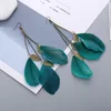 Boucles d'oreilles longues plumes pour femmes, accessoires féeriques bohème, feuille, breloques esthétiques Vintage, bijoux, 2023