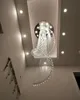 Grand lustre en cristal de luxe moderne K9, luminaires en spirale pour escaliers, lampe créative LED pour Villa d'hôtel