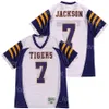 Boynton Beach Tigers Jersey High School Football 7 Lamar Jackson Moive Black Purple White Team All Sitithed College Pullover Retro for Sport Film