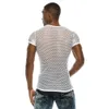 Men's TShirts Men's Mesh Seethrough Fishnet T Shirt Fashion Sexy Short Sleeve Undershirt Nightclub Wear Tshirt Perform Streetwear Tops 230425