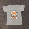 Summer Boys Girls Brand T-shirts Cartoon Bear Björn Kids Kort ärm T-shirt Bomull Barn Bokstäver Tryckta skjortor Barnskjorta 1-10 år