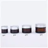 5G 10G 15G 20G 30G 50G AMBER BROWN GLASS BAKKA FACE CREAM JAR REFILLABLE BAKTLER KOSMETIC MAKEUP STAGER CONTAINER MED GOLD SILVER BL OLPH