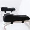 Oreiller 2PCS Chaise Accoudoir ergonomique S Soulagement de la pression avec coussinets en mousse à mémoire de peluche noire