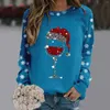 Women's Hoodies Wine Glasses Sweatshirt Women 3D Print Merry Christmas Hoodie Fashion Y2k Coats Hat Funny Top