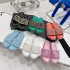 Top Designer Women Slippers Sandals embroidery weave slides sandals Ladies Letters paris Fashion patchwork colors Beach sandals With Box