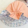 Szerokie brzegowe czapki 45-48 cm Niemowlę Kapelusz Kwiat Macaron w kolorze bawełniany bawełniane czapki dwustronne 0-2 lata Summer Sun Chapeau Enfant